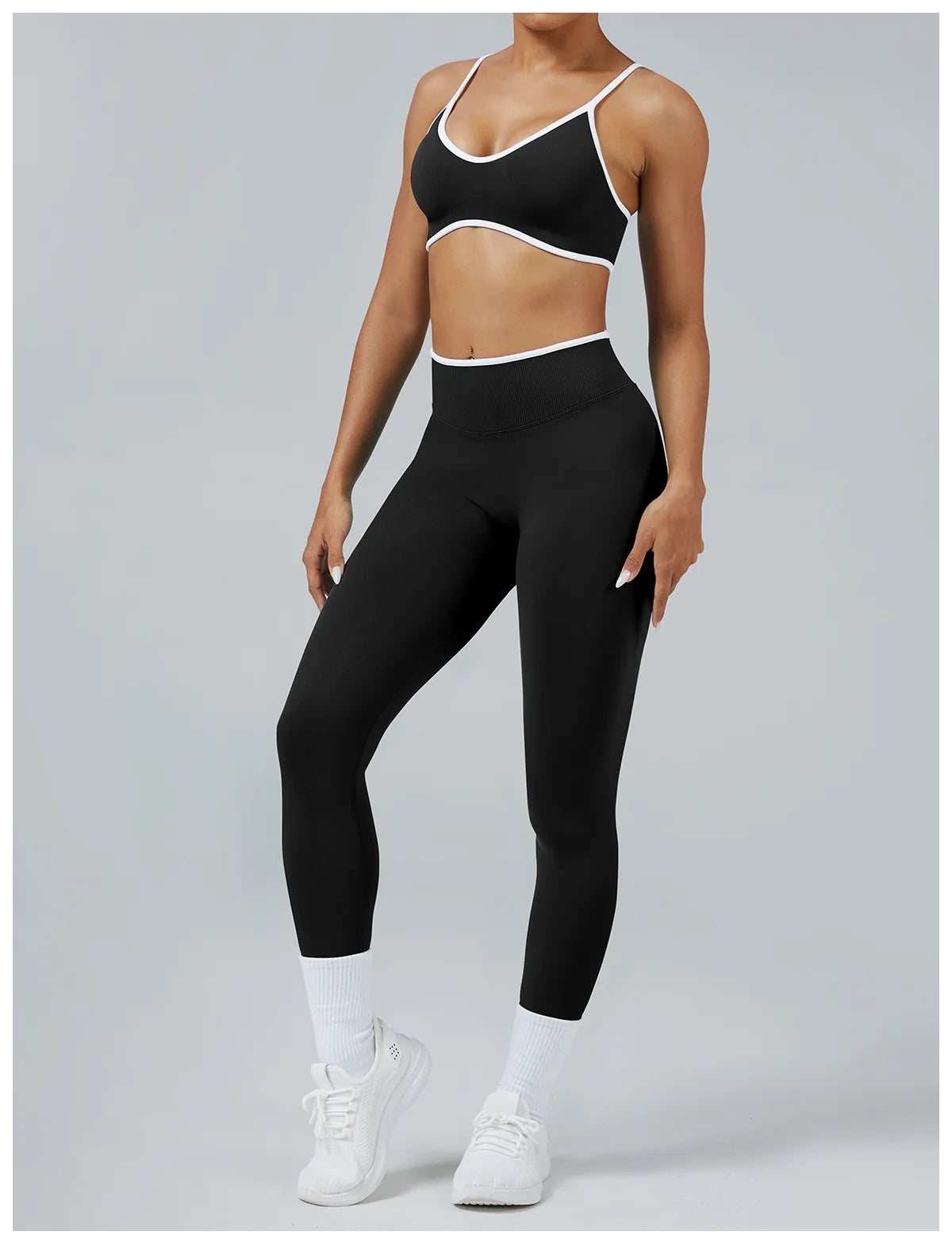 Set Fitness Da Donna 2 Pezzi Leggings Vita Alta Senza Cuciture E Reggiseno Sportivo Per Yoga Palestra Cardio Estivo