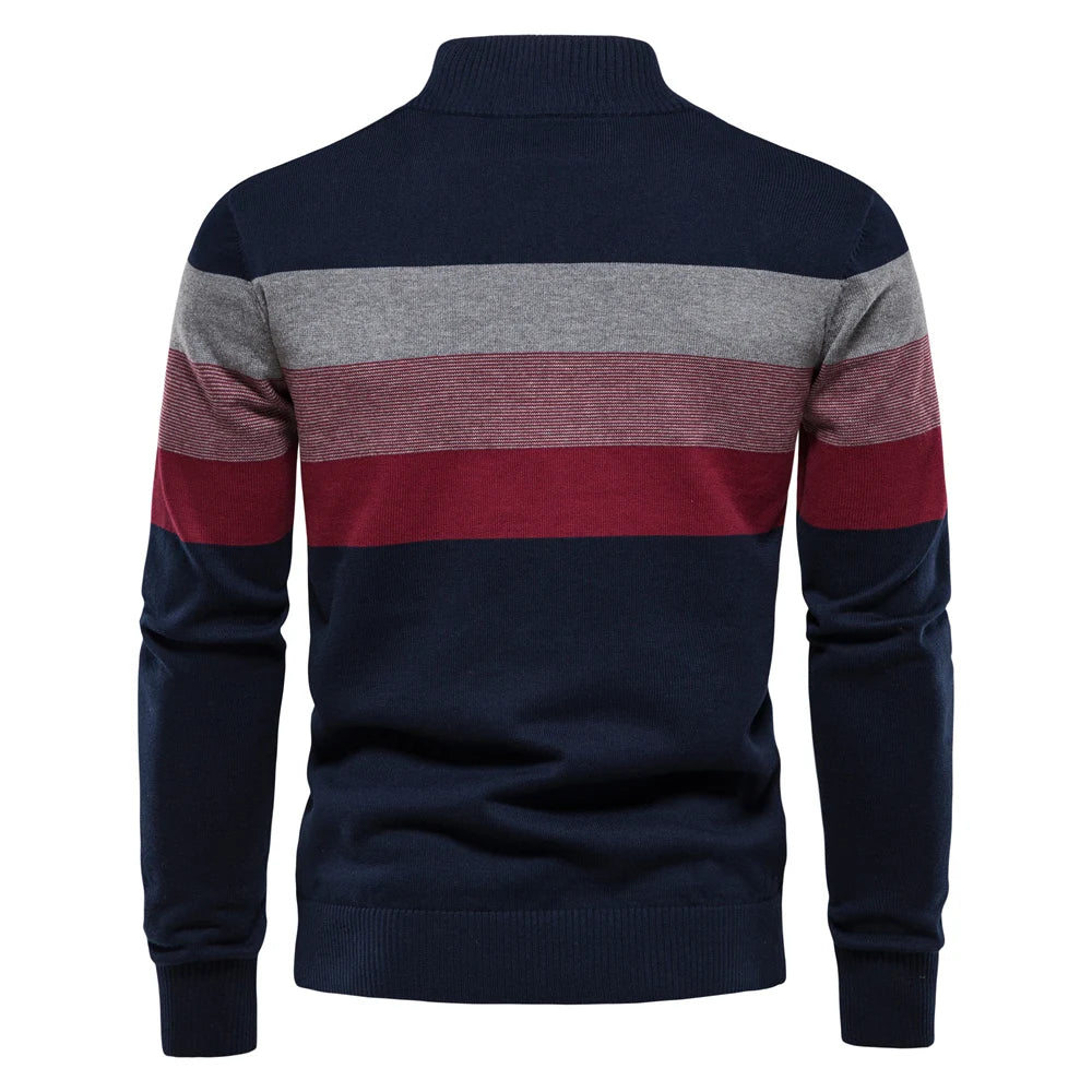 Maglione Uomo Cotone AIOPESON Zip Quarti Collo Lupetto Morbido Elasticizzato Inverno Per Uomo Stiloso
