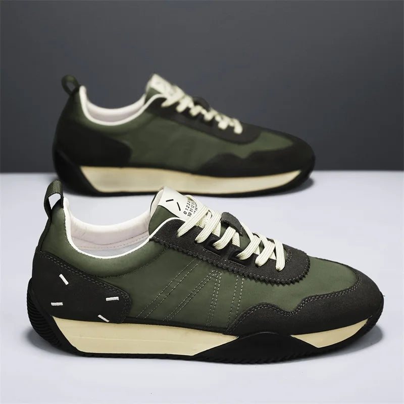 Sneakers Casual Uomo Designer Retro Scarpe Da Corsa In Microfibra Tessuto Pelle Traspirante Con Plateau Interno