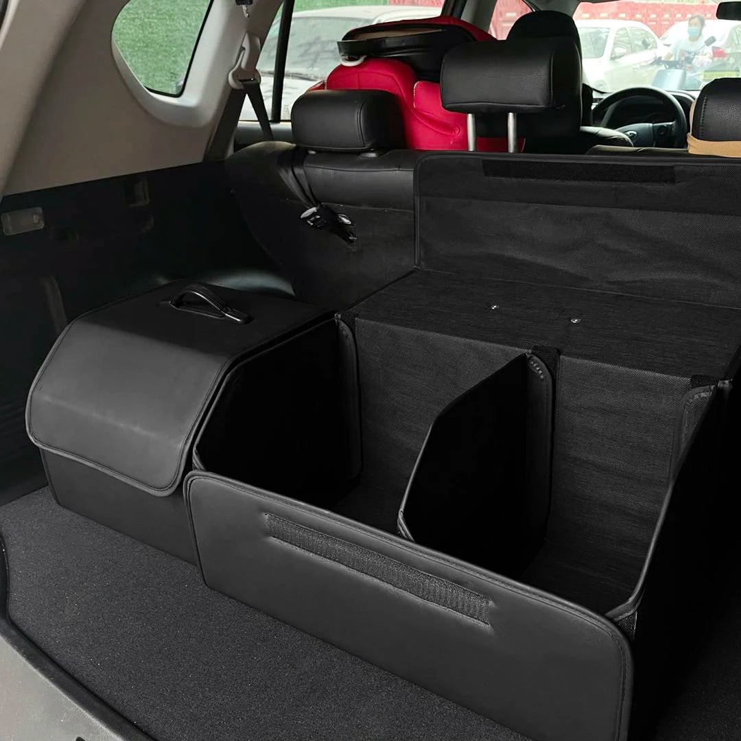 Scatola Portaoggetti In Pelle PU Pieghevole Per Bagagliaio Auto Organizzatore Interno Riporre Accessori Auto