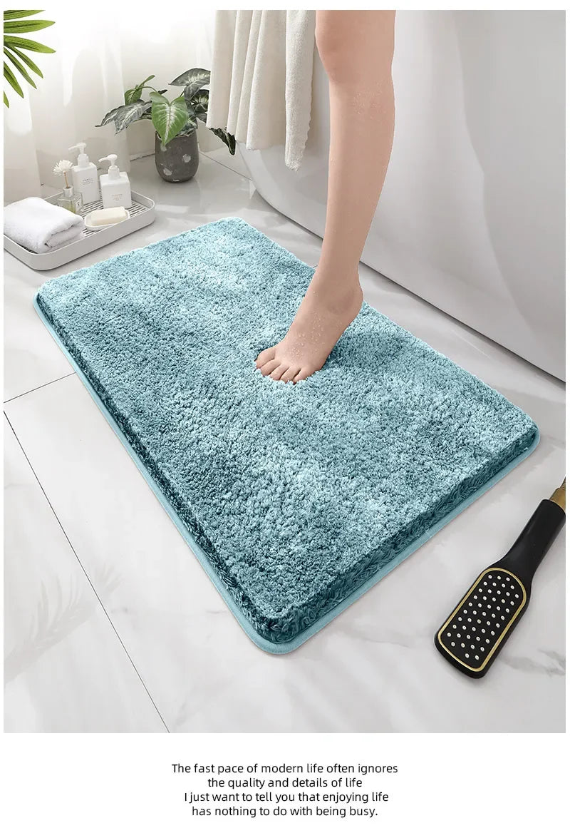 Tappetino Da Bagno Arrotondato E Ispessito Antiscivolo Peluche Assorbente Per Vasca E Per Porta D Ingresso