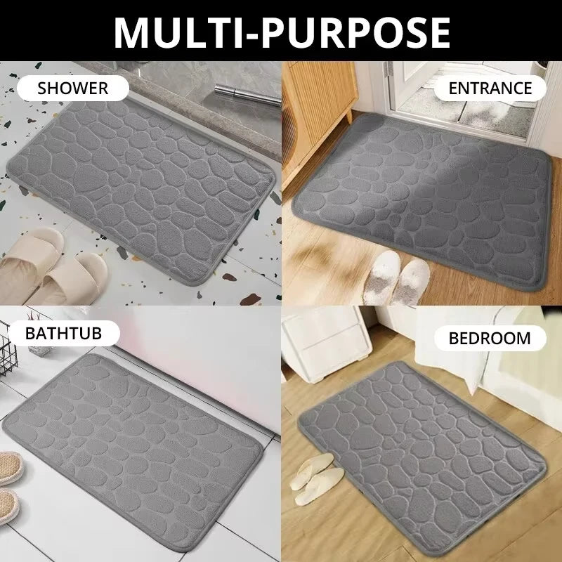 Memory Foam Tappeto Velluto Goffrato Antiscivolo Bagno Soggiorno Microfibra Arredamento Casa