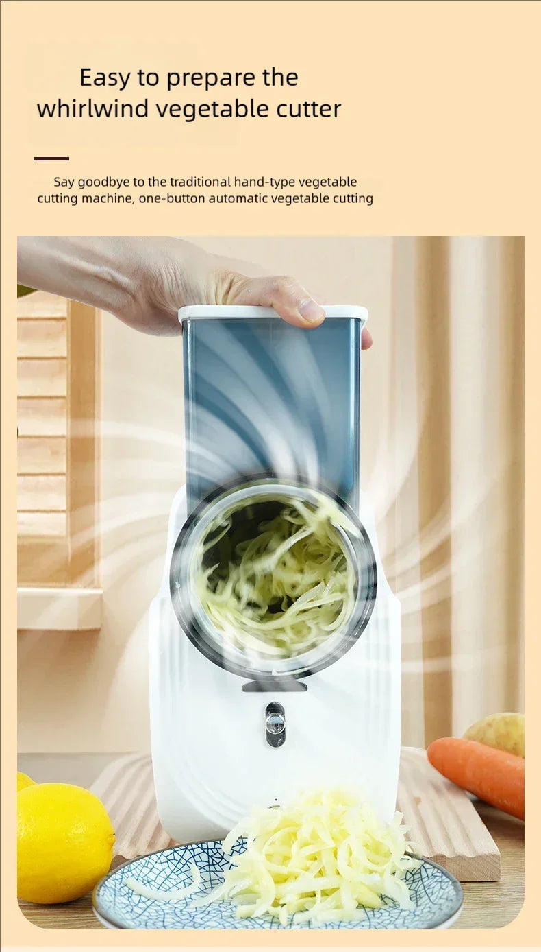 Affettatrice Di Verdure Multifunzione Per Cucina Domestica Elettrica Con Trituratore Automatico