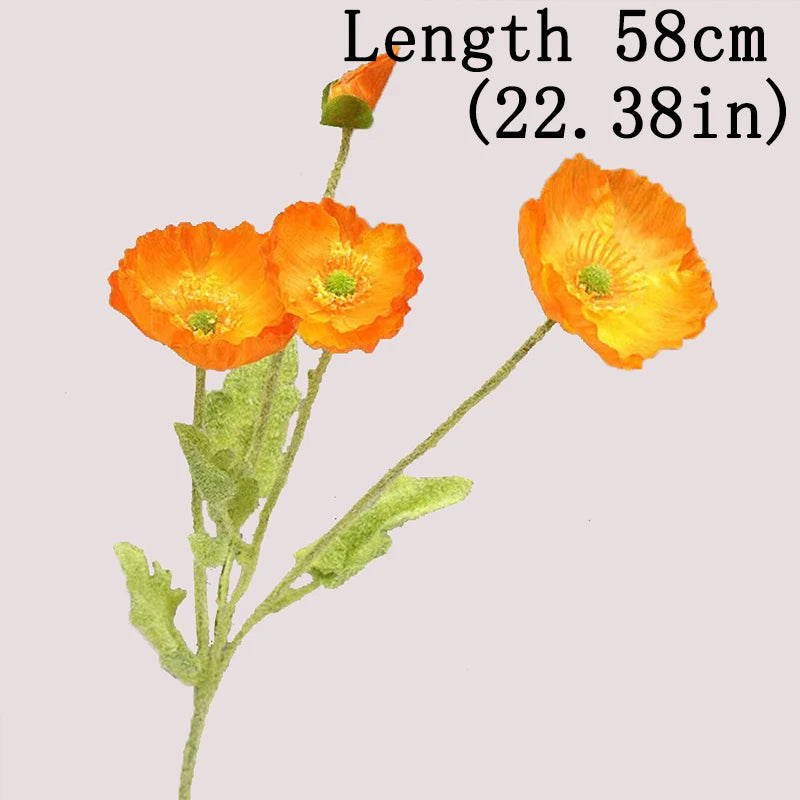 Bouquet Di Fiori Artificiali A 4 Teste Di Papavero In Seta Per Nozze E Feste Decorazione Domestica Elegante