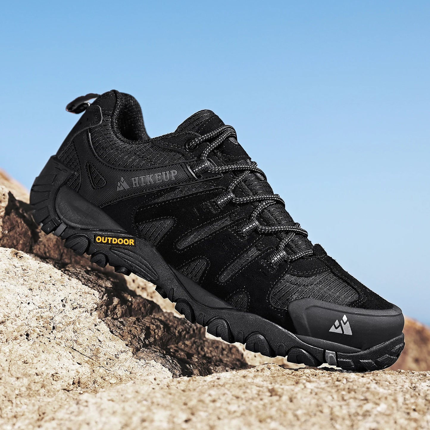 HIKEUP Scarpe Da Trekking Da Uomo In Pelle Scamosciata Impermeabili Traspiranti Esterno Resistente All Usura