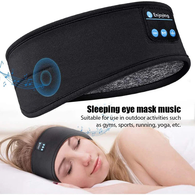 Cuffie Bluetooth 5.0 Wireless Con Fascia Morbida Per Dormire E Per Sport Auricolari Musicali