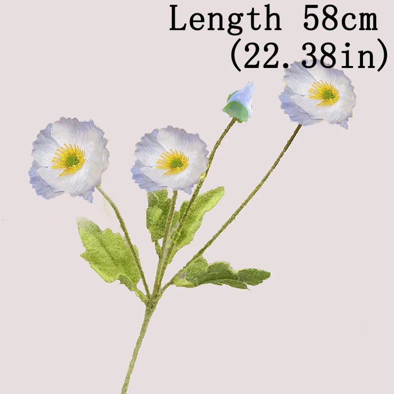 Bouquet Di Fiori Artificiali A 4 Teste Di Papavero In Seta Per Nozze E Feste Decorazione Domestica Elegante