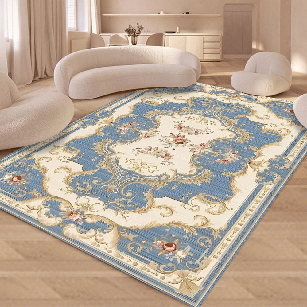 Tappeto Grande Floreale Retrò Europeo Per Soggiorno Tappeto Decorativo Di Lusso Tappetino Morbido Lavabile Antiscivolo