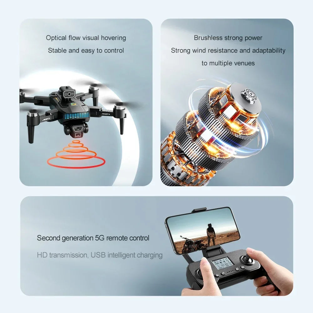 Drone Professionale GPS 8K Con Gimbal Tre Assi Brushless RC Quadricottero Ostacoli Fotocamera HD 4K 5G