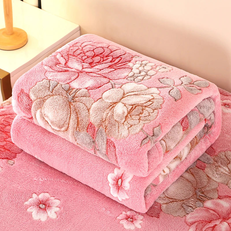 Bonenjoy 1 Pezzo Coperta In Pile Floreale Rettangolare Per Divano E Casa Morbida Calda Confortevole Plaid Da Viaggio