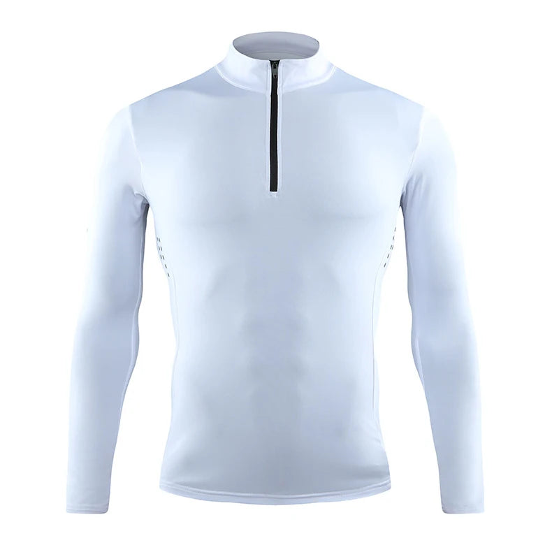 Maglia Da Fitness Da Uomo A Maniche Lunghe Per Corsa Palestra Sportiva Compression Rashguard Attillata