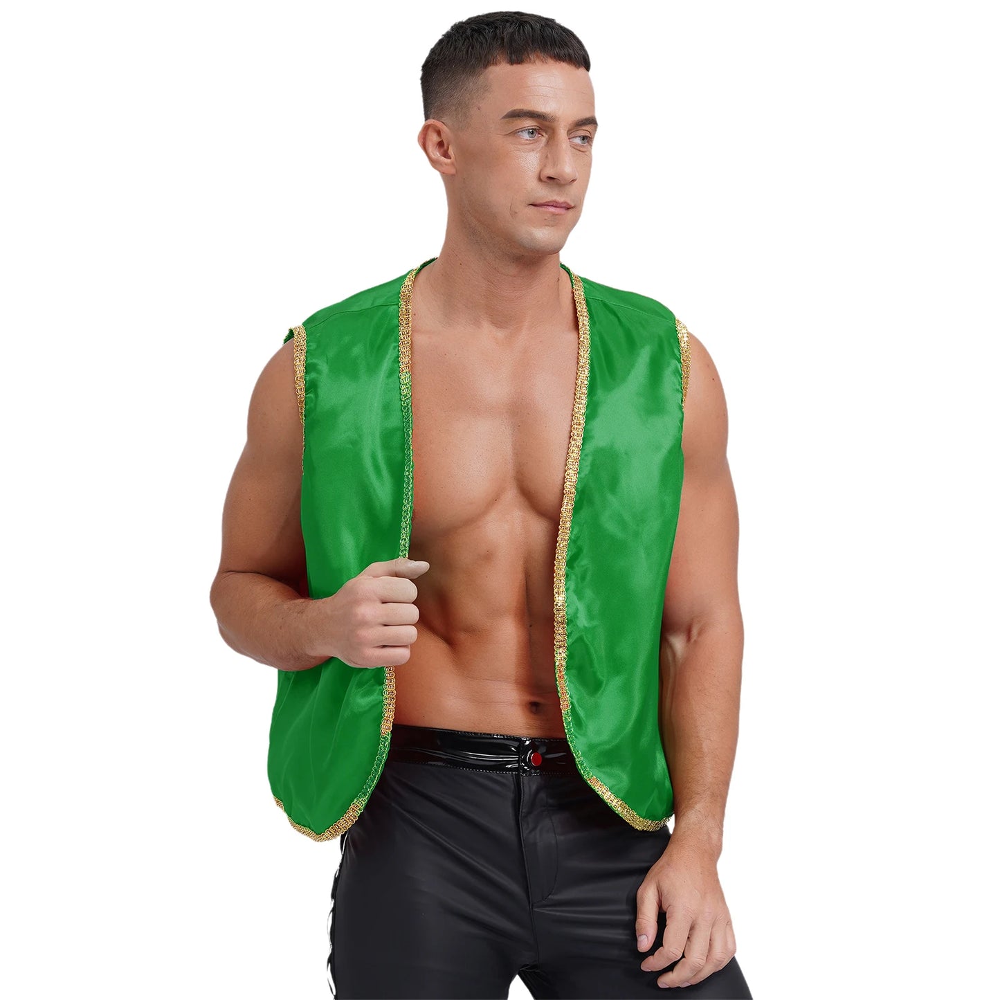 Costume Fantasy Myth Prince Aladin per adulti Gilet senza maniche e pantaloni Abito da palcoscenico per feste a tema Halloween Cosplay