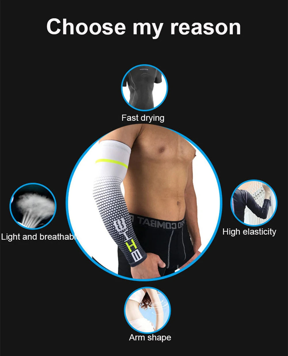 Maniche Braccia Ciclismo Unisex Rinfrescanti Protezione UV Solare Elastiche Per Corsa