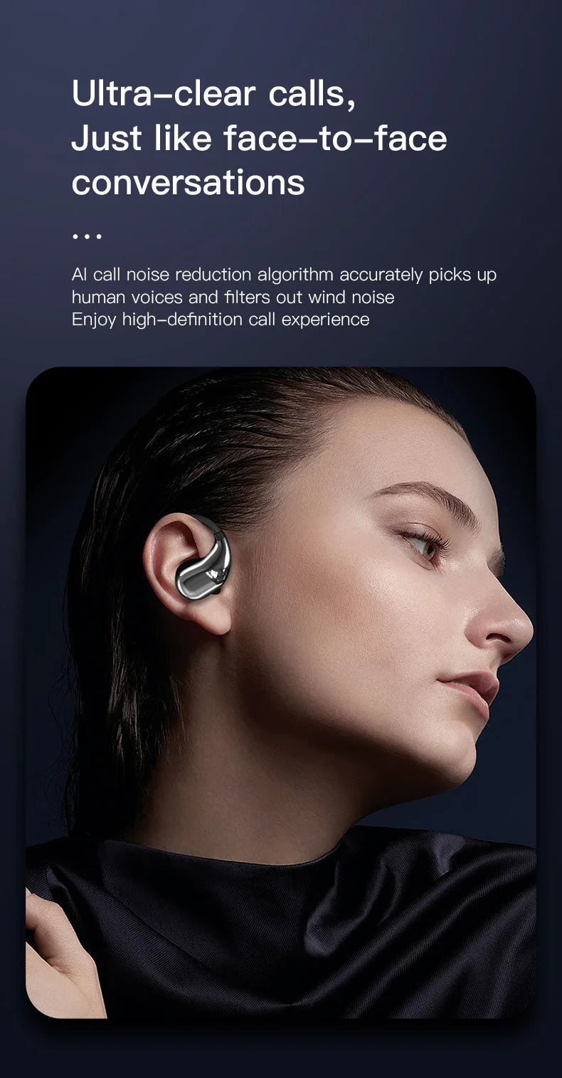 Cuffie Wireless Bluetooth Con Gancio Per L Orecchio Auricolari Stereo Impermeabili Display LED Controllo Touch