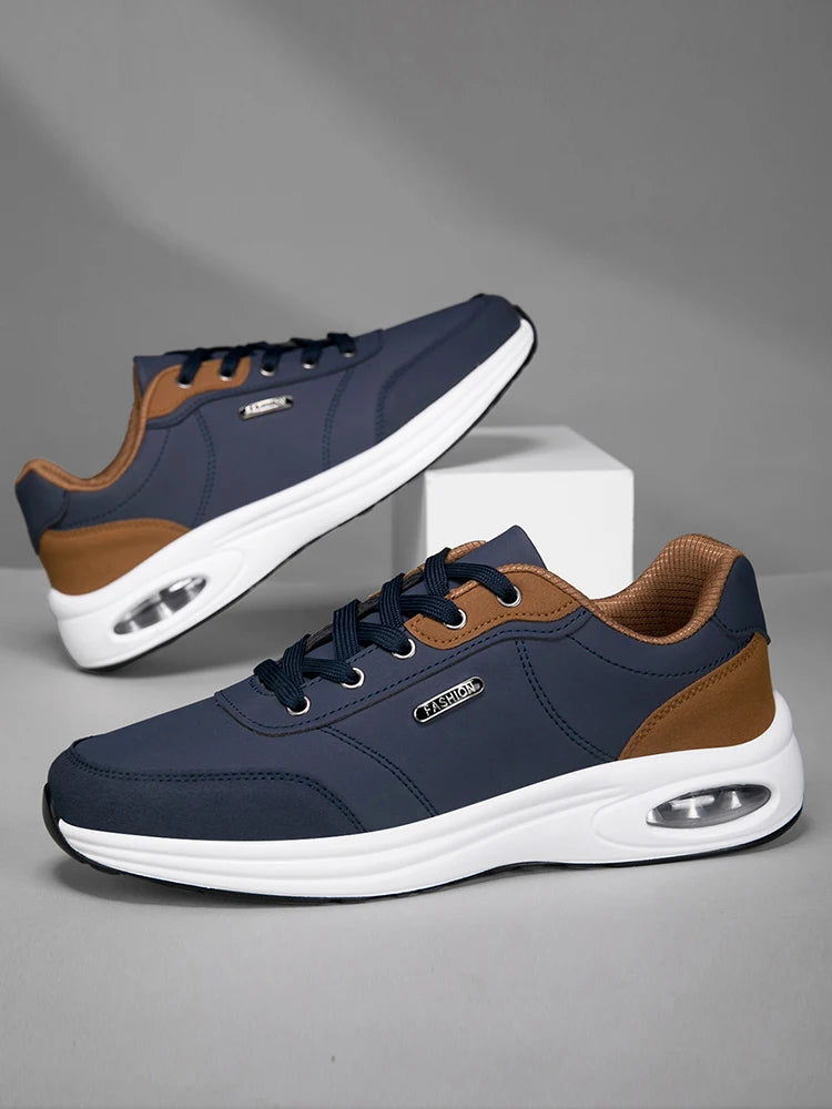 Scarpe Sportive Da Uomo Impermeabili In Pelle Casual Antiscivolo Da Passeggio E Tennis Con Aumento Di Altezza