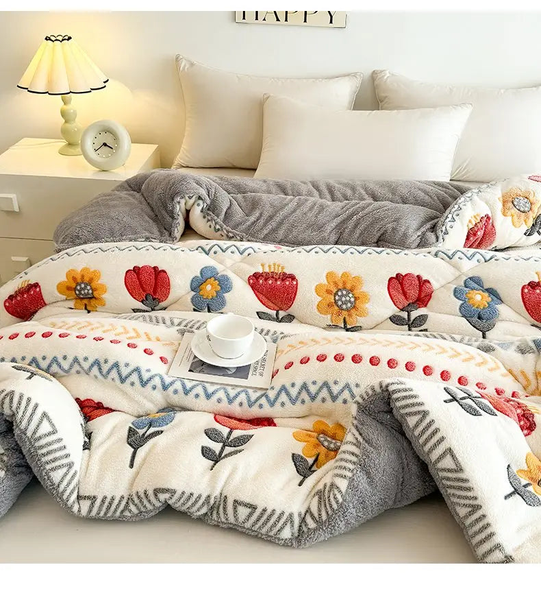 Coperta Super Spessa Inverno Autunno Taglia Queen Peluche Antistatica Morbida Confortevole Pile Coral Fleece Poliestere