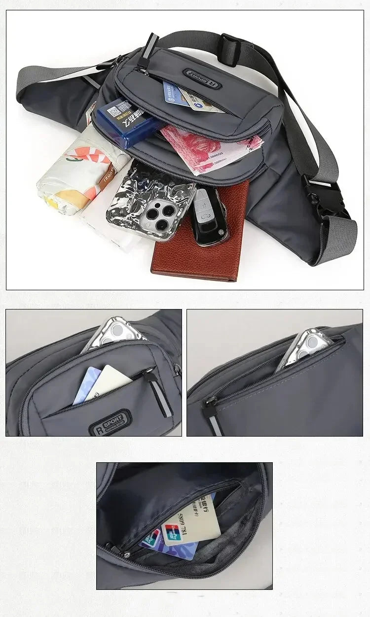 Marsupio Da Uomo In Tela Ultra Sottile Antifurto Per Corsa All Aperto Unisex Sportivo