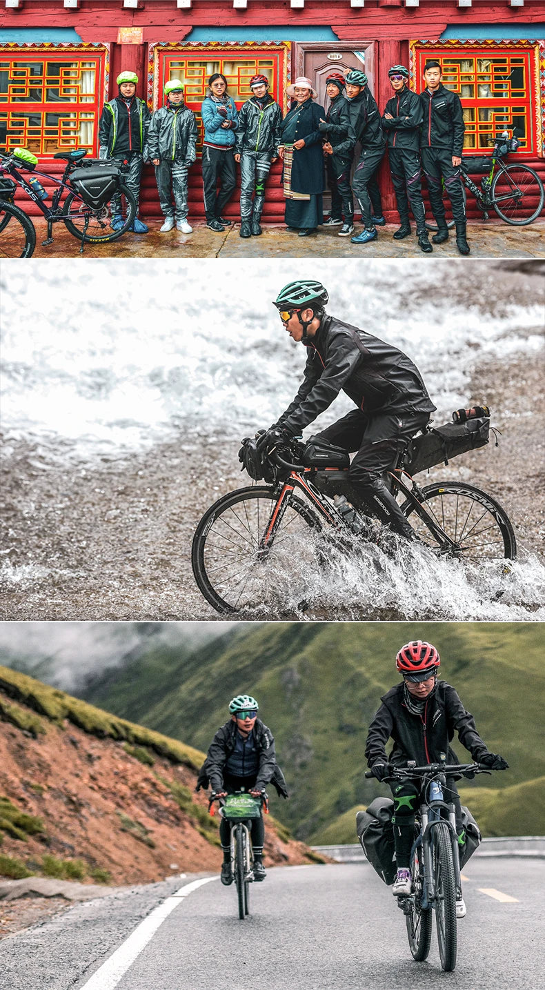 ROCKBROS Giacca Invernale Da Bicicletta Antivento Termica Con Pile Traspirante Impermeabile Riflettente
