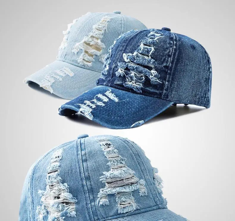 Berretto Da Baseball Denim Lavato Unisex Snapback Traspirante Con Protezione Solare Vintage Primavera Estate