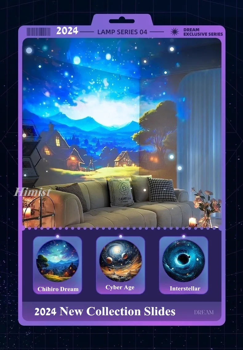 Meteor Dinamico 12 in 1 Lampada Proiettore Galaxy Ultra Trasparente Rotante con Lettore Musicale Regalo per Bambini