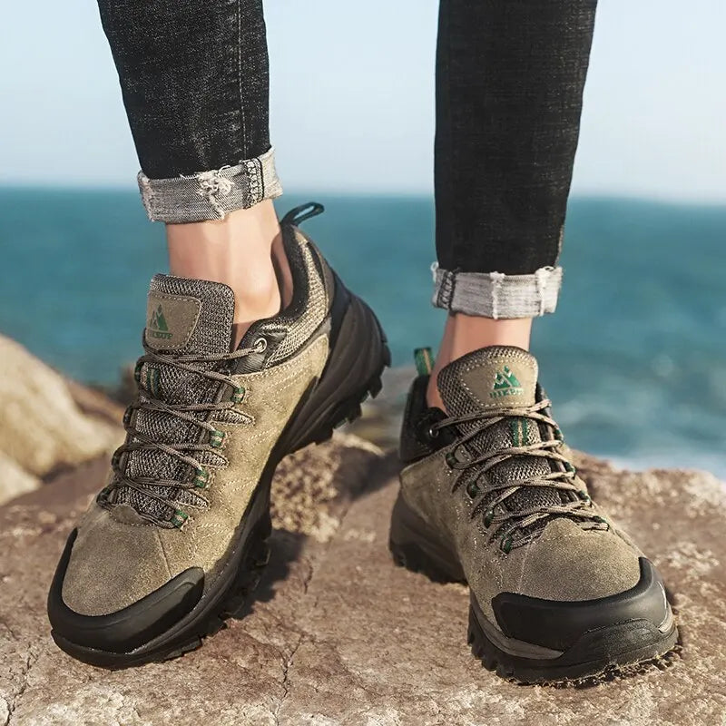 Scarpe Da Trekking Da Uomo In Pelle Hikeup Traspiranti Scarpe Da Ginnastica Da Trekking Turistiche Per Trail E Montagna