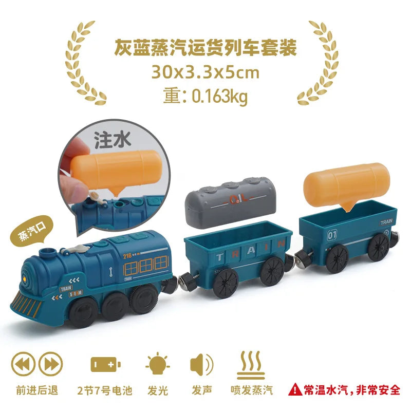Set Trenini Elettrici Per Ferrovia In Legno Pista Del Treno Regalo Di Natale Per Bambini