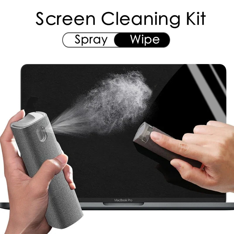 Detergente Per Schermo Con Bottiglia Spray 2 In 1 E Set Di Panni In Microfibra Per Computer E Smartphone Pulizia Auto