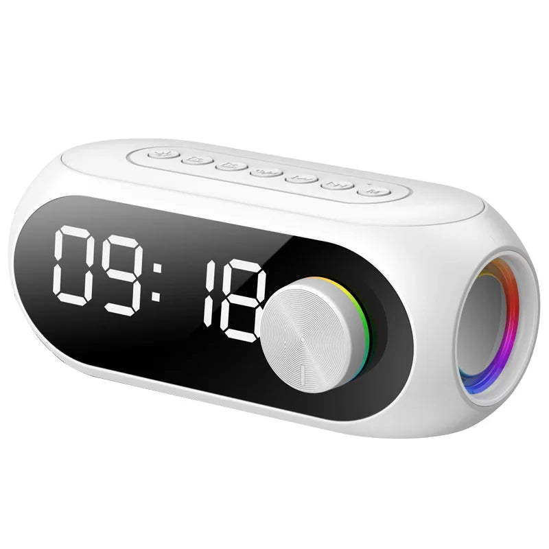 Sveglia Radio FM Con Altoparlante Bluetooth Subwoofer Portatile Con Lampada Integrata E Suono Wireless