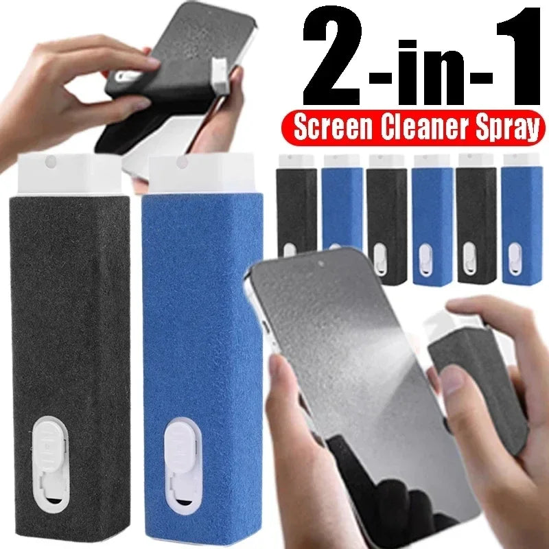 Pulitore Per Schermo Del Telefono 2 In 1 Spray Con Panno In Microfibra Per Computer Rimozione Polvere IPhone IPad Apple