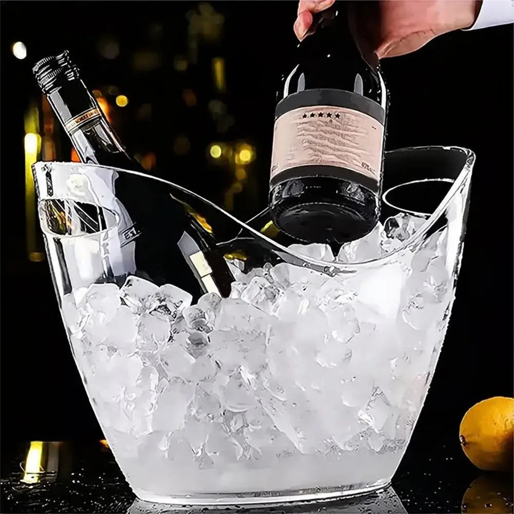 Secchiello Per Ghiaccio Trasparente In Plastica Grande Per Bevande Vino Champagne Bar E Feste A Casa