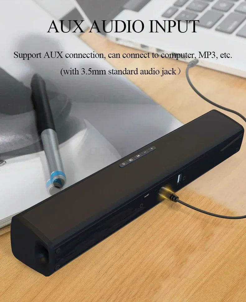 Barra Audio Portatile Potente Altoparlante Bluetooth Senza Fili Surround Stereo Per TV Subwoofer Radio FM Caixa De Som