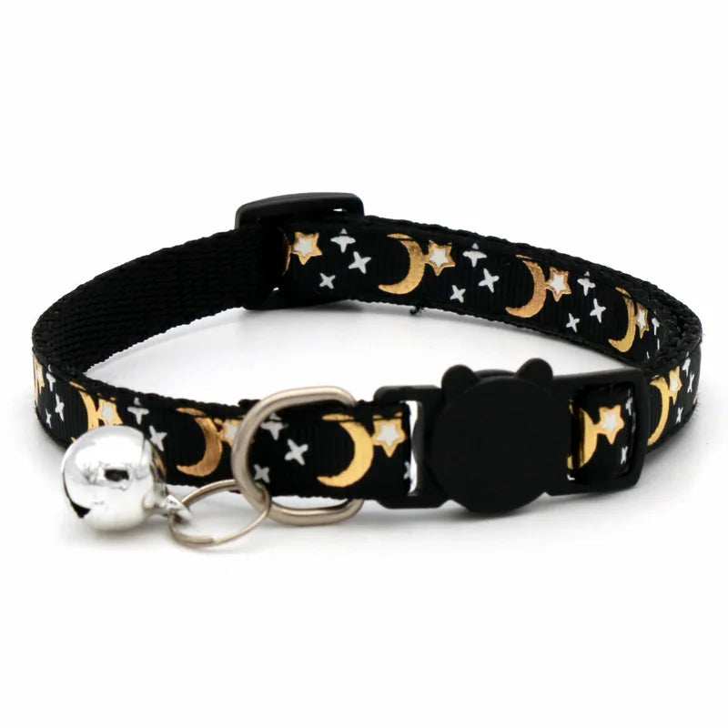 Collare per Gatti con Campanella Cartoon Star Moon Regolabile Anello di Sicurezza Gioielli per Gatti Cuccioli