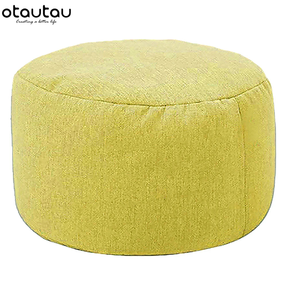 Sgabello Rotondo Diametro 30 Cm Altezza 20 Cm Pouf In Lino Ottomano Con Imbottitura Poggiapiedi Tatami Futon Puff JD001
