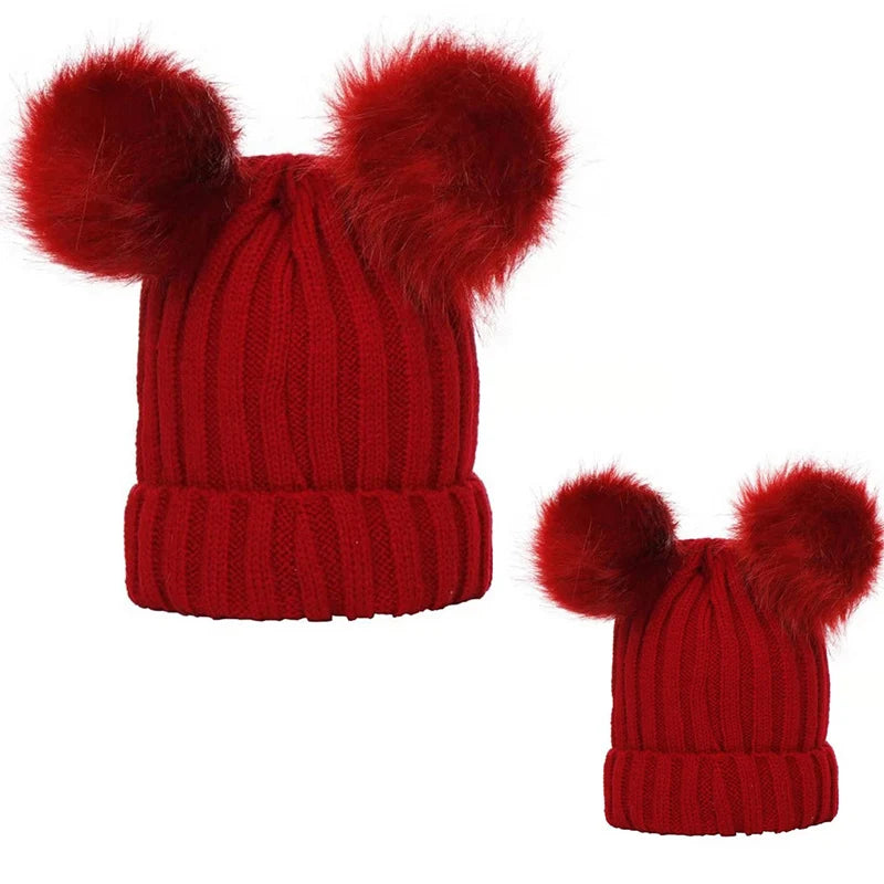 Cappello Invernale Da Donna Lavorato A Maglia Con Pompon In Pelliccia Sintetica Caldo Berretto Natalizio Per Ragazza
