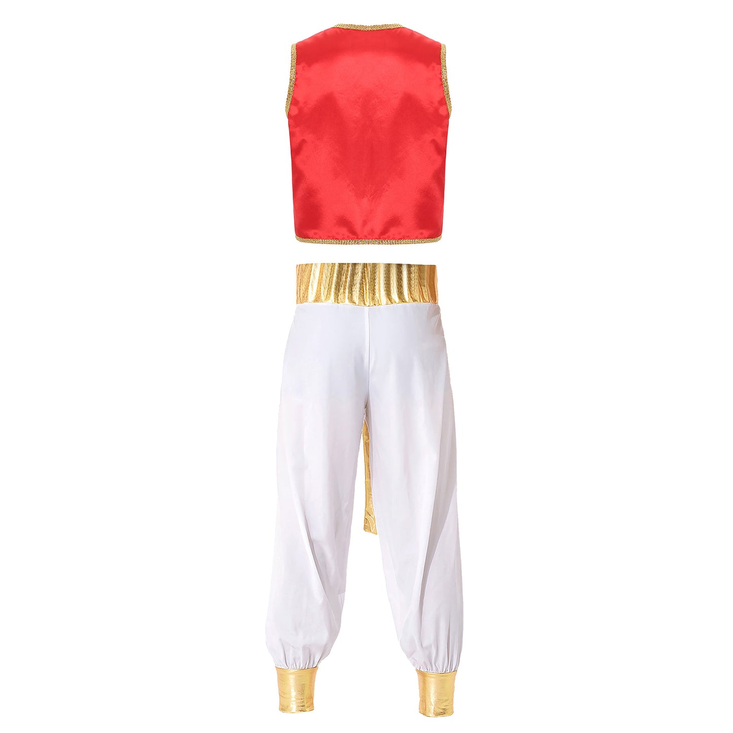 Costume Fantasy Myth Prince Aladin per adulti Gilet senza maniche e pantaloni Abito da palcoscenico per feste a tema Halloween Cosplay