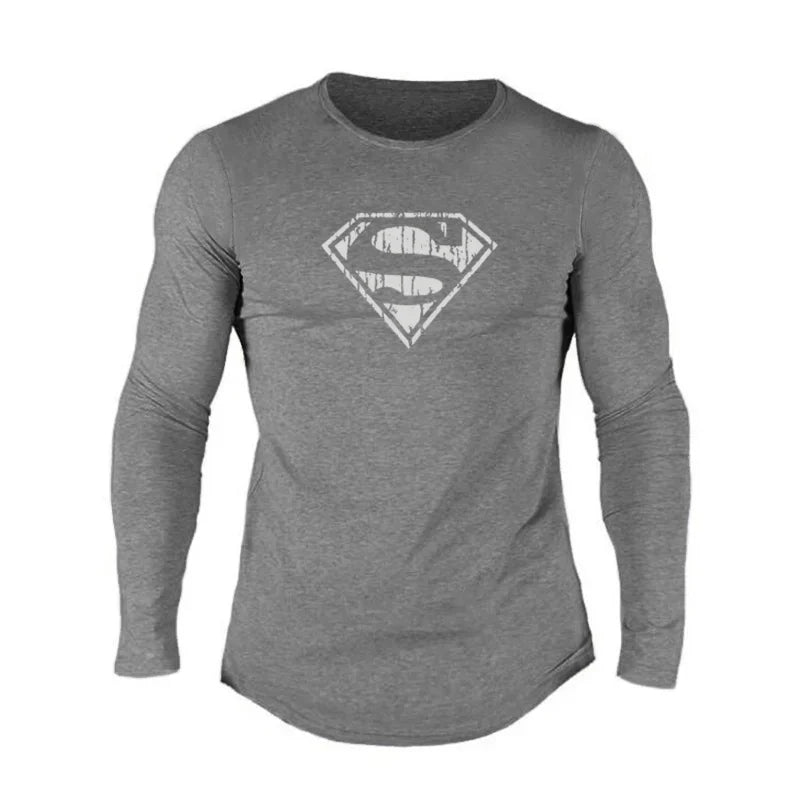 Maglietta Sportiva a Maniche Lunghe Uomo Traspirante per Allenamento Palestra Fitness Bodybuilding Moda Casual Solida