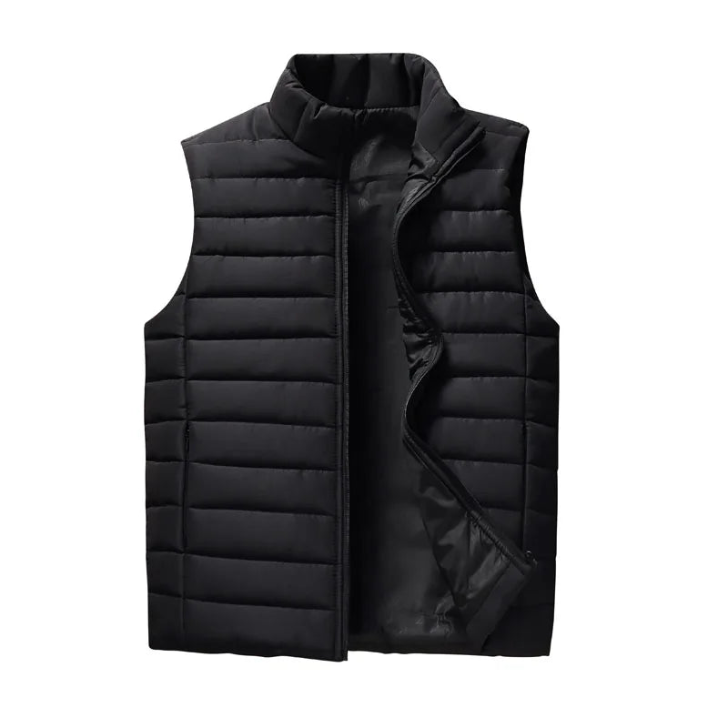 Gilet Da Uomo Impermeabile Con Cerniera Inverno Caldo Senza Maniche Collare Coreano Cappotto Autunnale Di Marca Casual