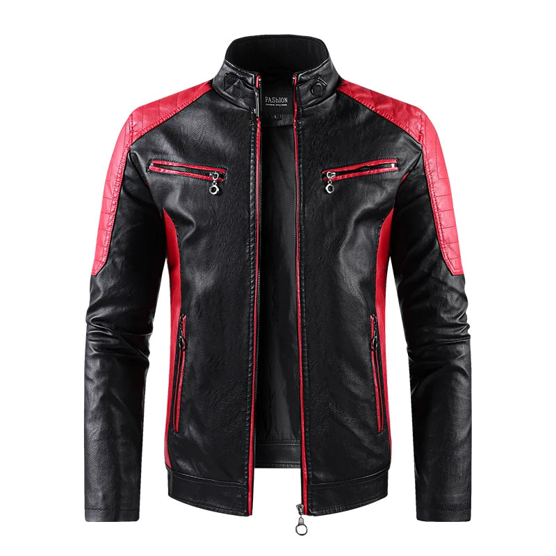 Giacche di Pelle da Uomo 2024 All'aperto Primavera Autunno Antivento Morbide Abbigliamento Casual