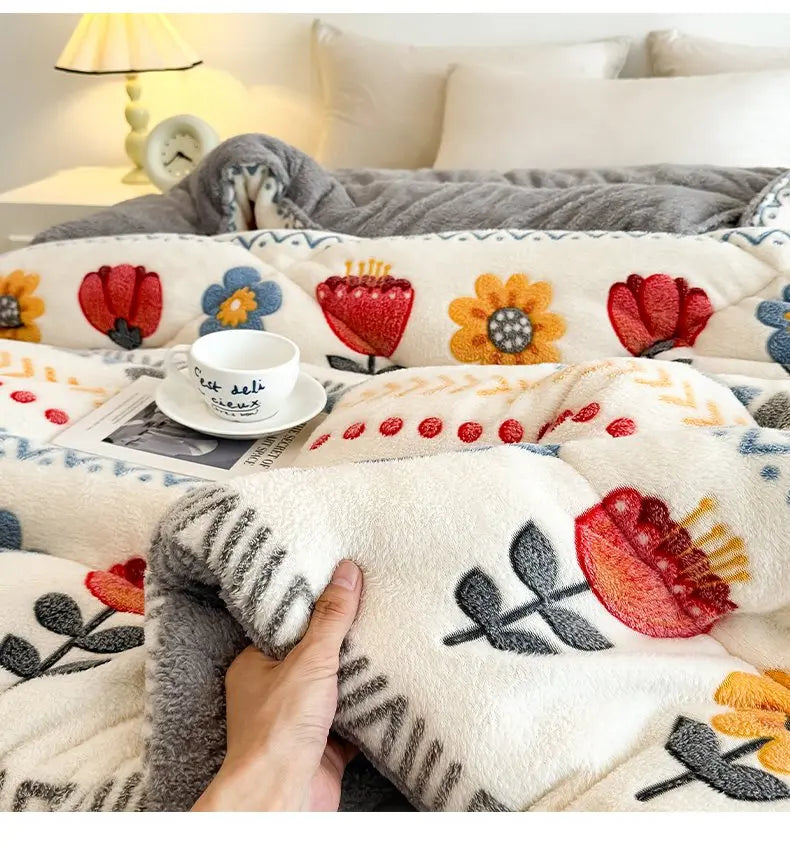 Coperta Super Spessa Inverno Autunno Taglia Queen Peluche Antistatica Morbida Confortevole Pile Coral Fleece Poliestere