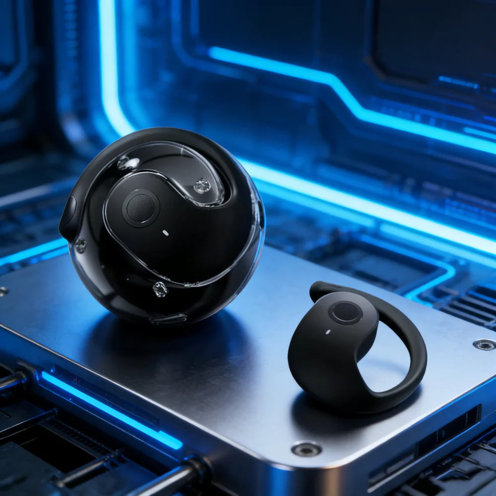 Cuffie Bluetooth Wireless TWS Con Gancio Per Orecchio Cancellazione Del Rumore Auricolari Stereo Bluetooth 5.3 Gaming