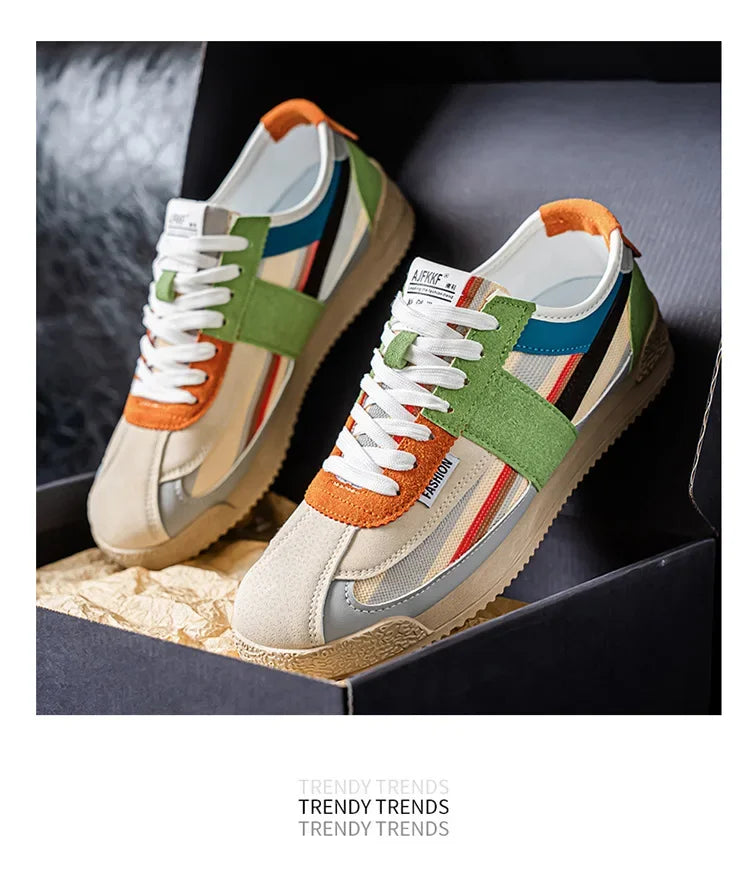Scarpe Casual Uomo Traspiranti In Tela Versione Aggiornata Primavera Estate Punta Tonda Fodera In Poliestere