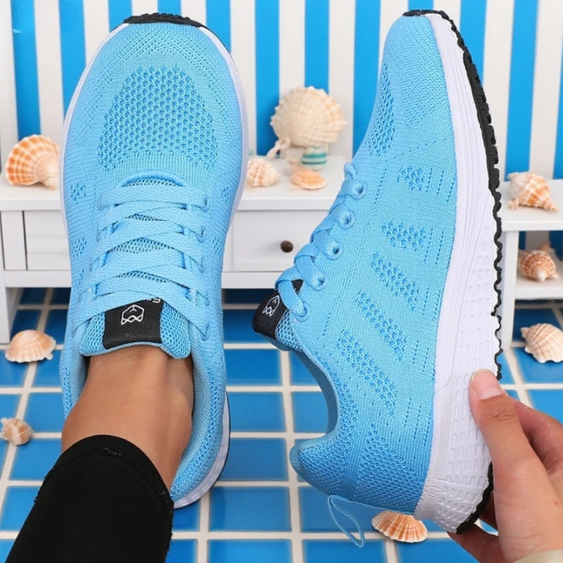 Scarpe Da Ginnastica Da Donna Leggere Da Corsa In Mesh Traspiranti Colorate Tacchi Bassi 1-3 Cm