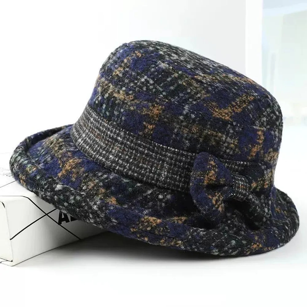 Cappello A Cilindro Da Donna Con Fiocco Autunnale Invernale In Lana Calda E Ispessita Stile Da Pescatore Raffinato