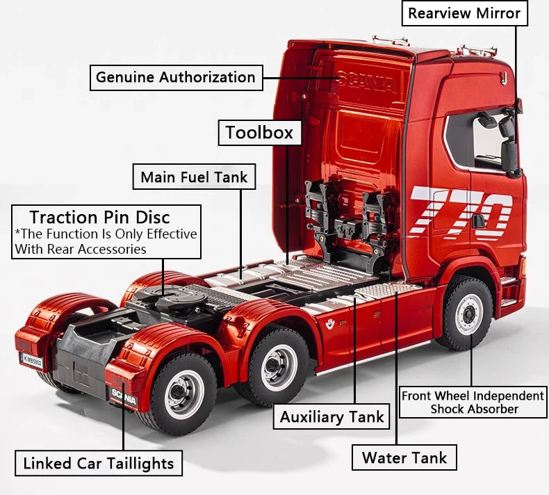 Huina 1501 770S RC Camion 1/18 2.4G Telecomando Con Luce E Suono Ingegneria Rimorchio Giocattolo