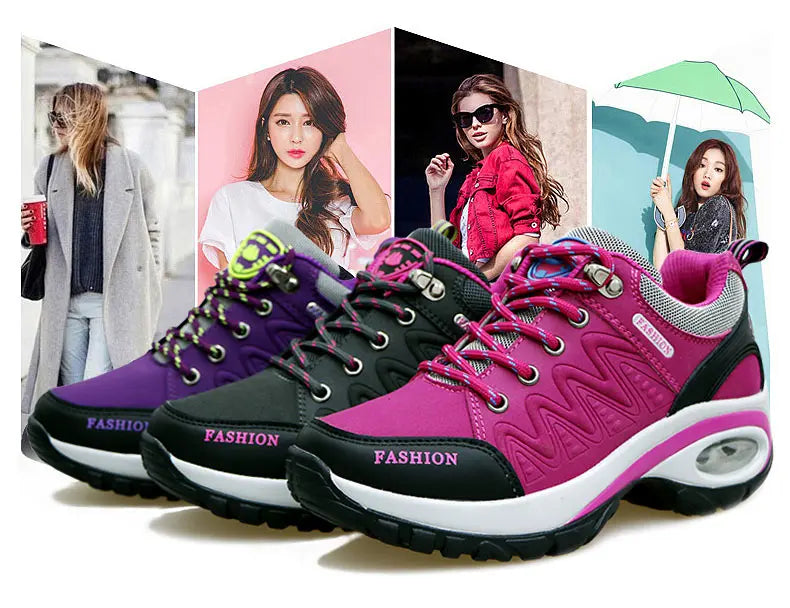 Scarpe Sportive Da Donna Con Plateau All'Aperto Escursionismo Moda Scarpe Casual Antiscivolo Da Corsa Basse Calzature