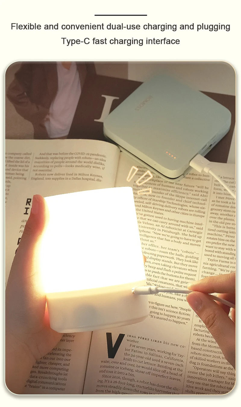 Luci notturne a LED da comodino Ricarica dimmerabile Lampade da notte da tavolo Camera da letto Illuminazione da comodino Decorazione Lampade da tavolo a LED da lettura touch