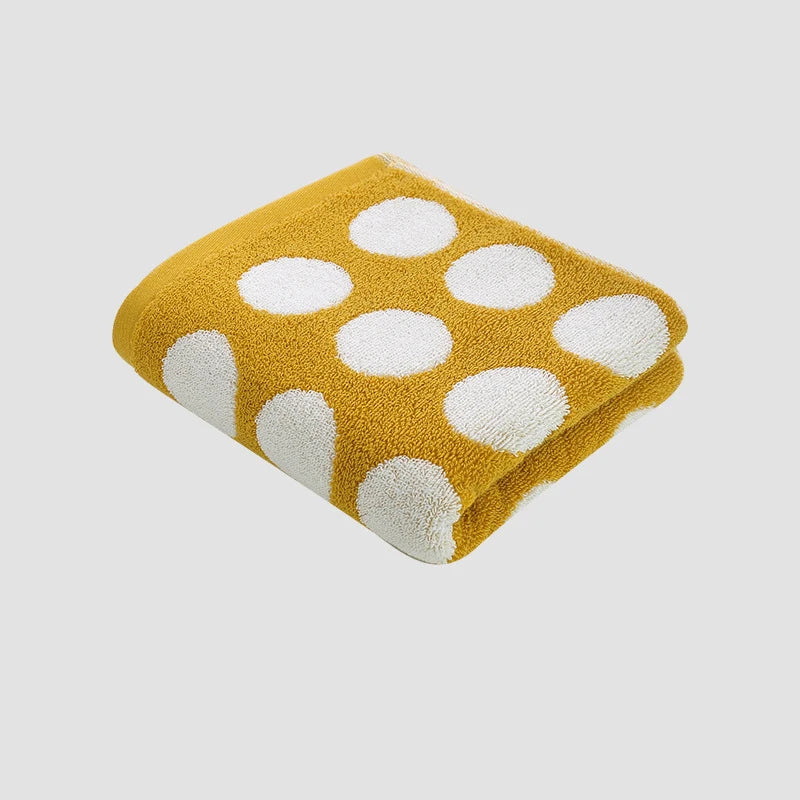 Asciugamano Viso In Cotone Morbido Stile Retrò Cuore Stelle Pois Super Assorbente 34x74 Cm Adulti E Bambini