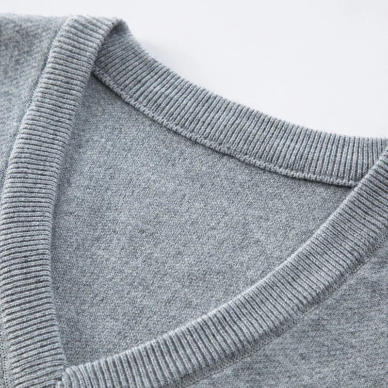 Gilet da Uomo Senza Maniche in Lana Cashmere Lavorato a Maglia Tinta Unita Autunno Primavera Alta Qualità