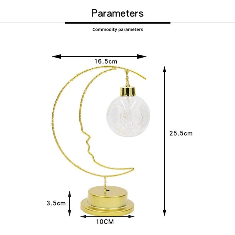 Luce LED a Forma di Luna Stella Lampada Da Notte Ferro Decorazione Interni Per Camerette Regalo Ideale