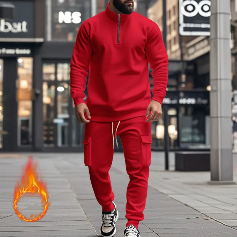 Pantaloni Sportivi Con Cerniera Calda In Velluto Da Uomo Casual Autunno Inverno 2024